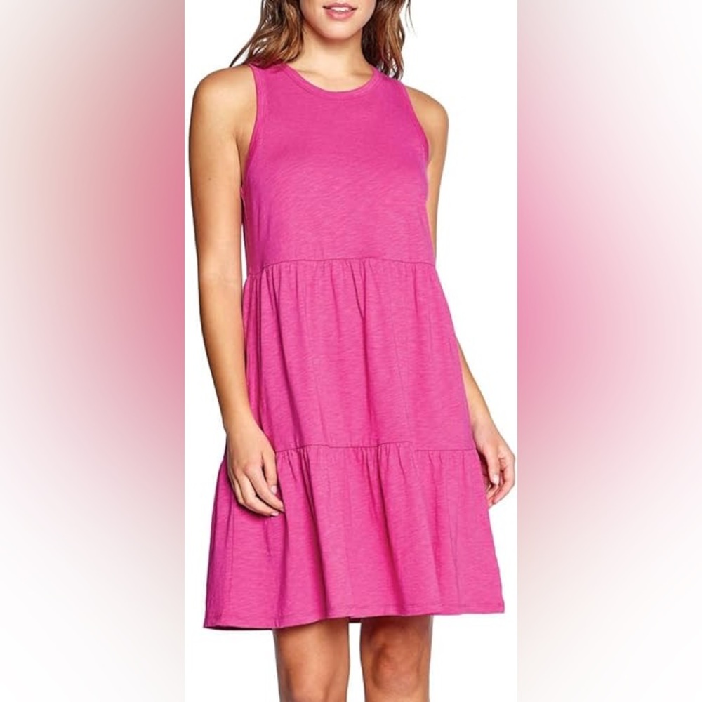 NWT GAP Tiered Tank Summer Dress in Very Berry